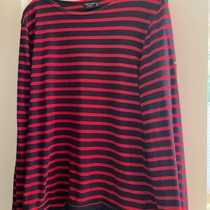 Saint James Red and Navy Striped Top